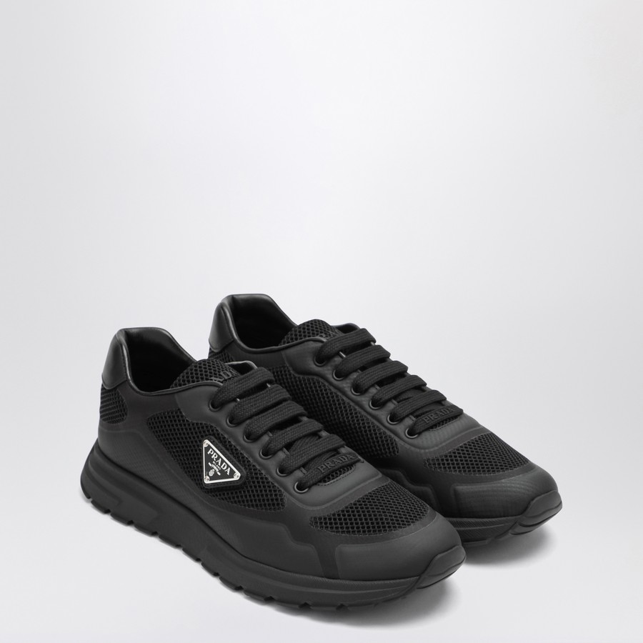 Prada Sneakers Prax 2.0 in black fabric and mesh | TheDoubleF