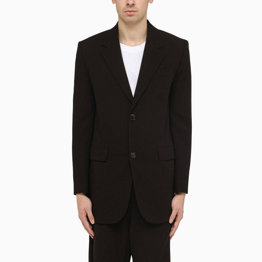 ジャケット AMI PARIS BLACK SINGLE-BREASTED JACKET IN WOOL Ami Paris Black single-breasted jacket in wool | TheDoubleF