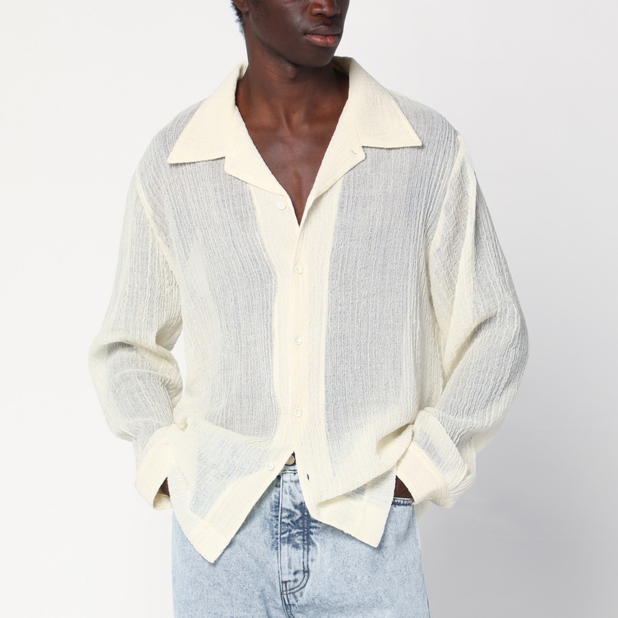 Tシャツ・カットソー Sefr SS25 'Jagou' shirt (MSS25JAGOU OLDWHITEPLEAT) White Jagou shirt Self - men - SEFR - divincenzoboutique.com