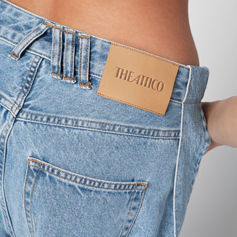 ボトムスその他 The Attico Wide light blue jeans with ribbons The Attico Wide light blue jeans with ribbons | TheDoubleF