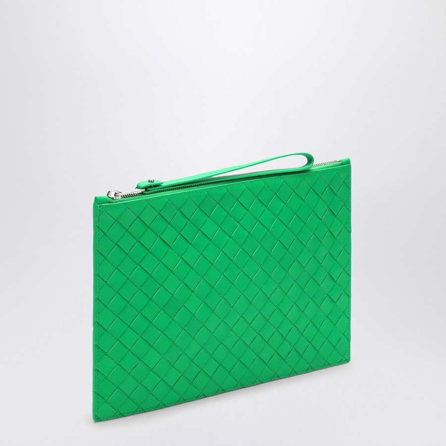 Bottega Veneta Pouch Parakeet green in Intrecciato | TheDoubleF