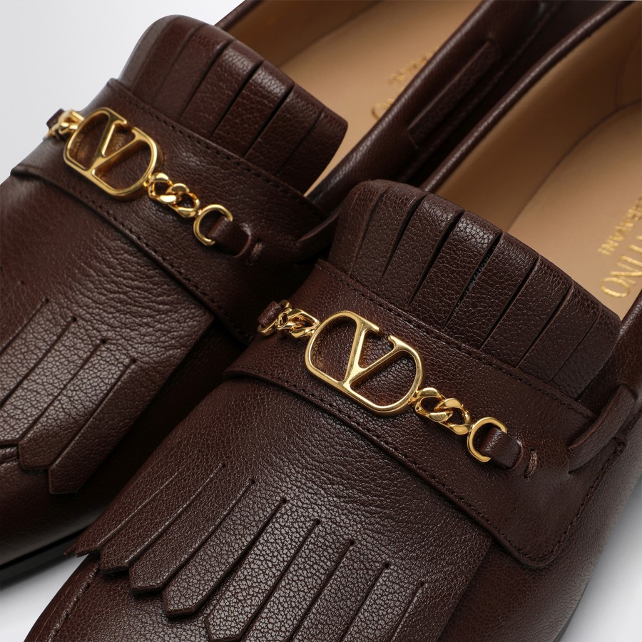 VALENTINO GARAVANI モカシン Valentino Garavani Moccasin Vlogo Signature coffee color