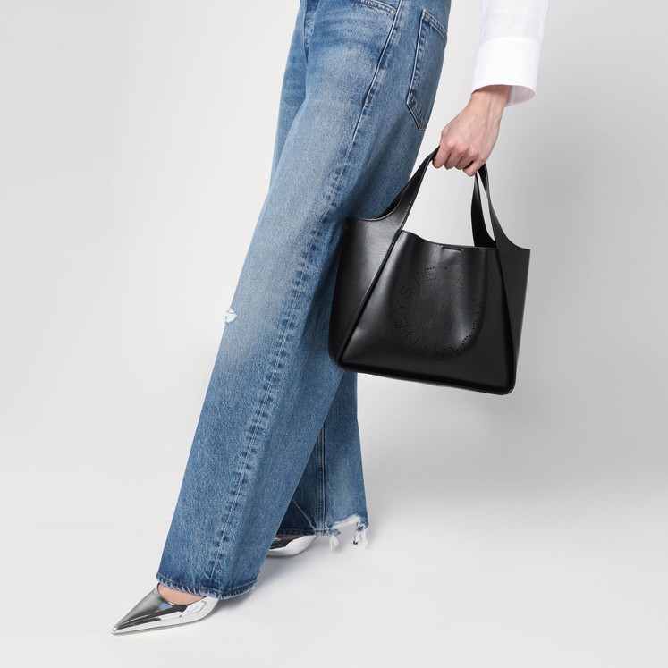 ショルダーバッグ・ポシェット STELLA MCCARTNEY LARGE HOBO BAG WITH AGED EFFECT AND LOGO Stella McCartney Large Hobo bag with aged effect and logo