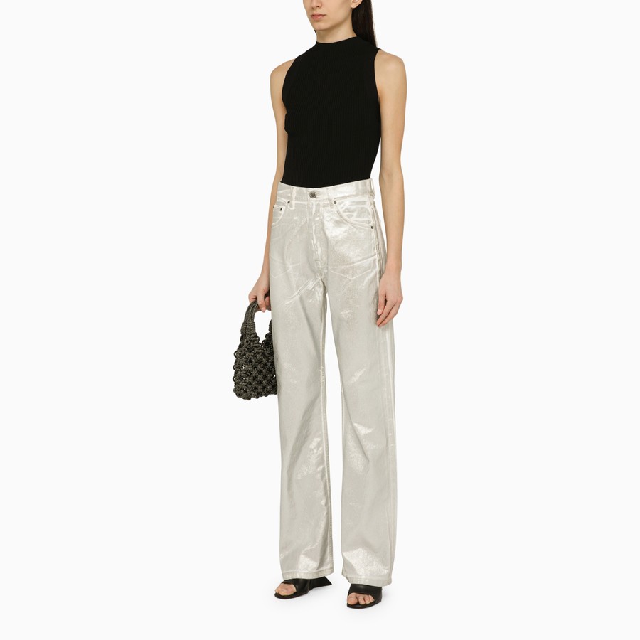【関税&送料込】Rotate Birger Christensen Silver Pants In Or Rotate Birger Christensen Straight Casual Pants In Silver