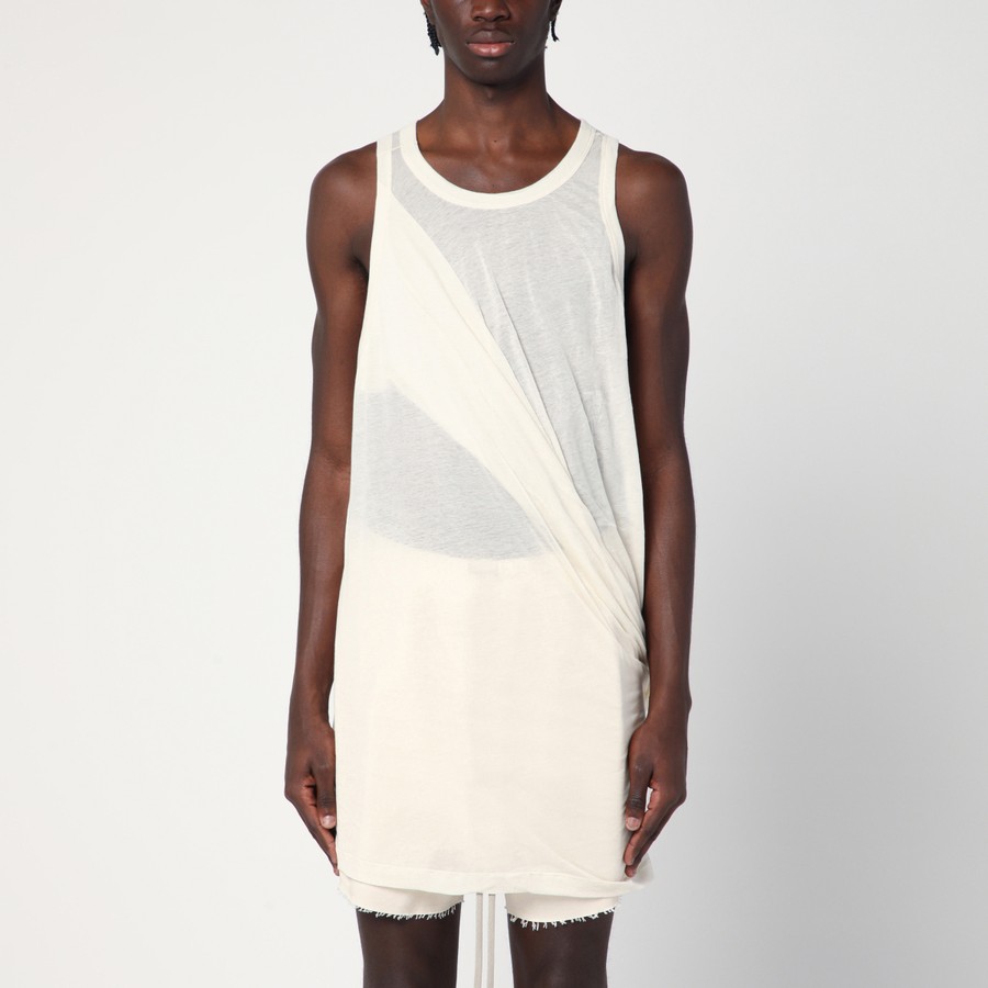 Rick Owens Ivory tank top with draping | TheDoubleF