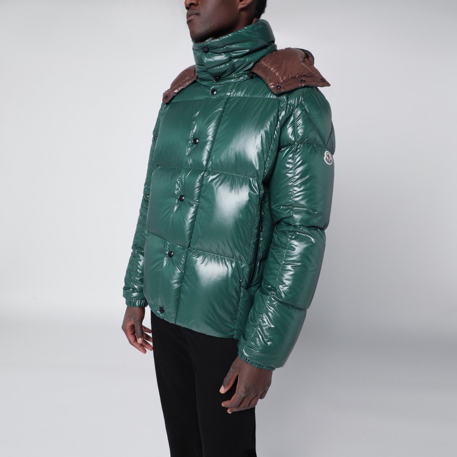 Moncler Green nylon laqué down jacket | TheDoubleF