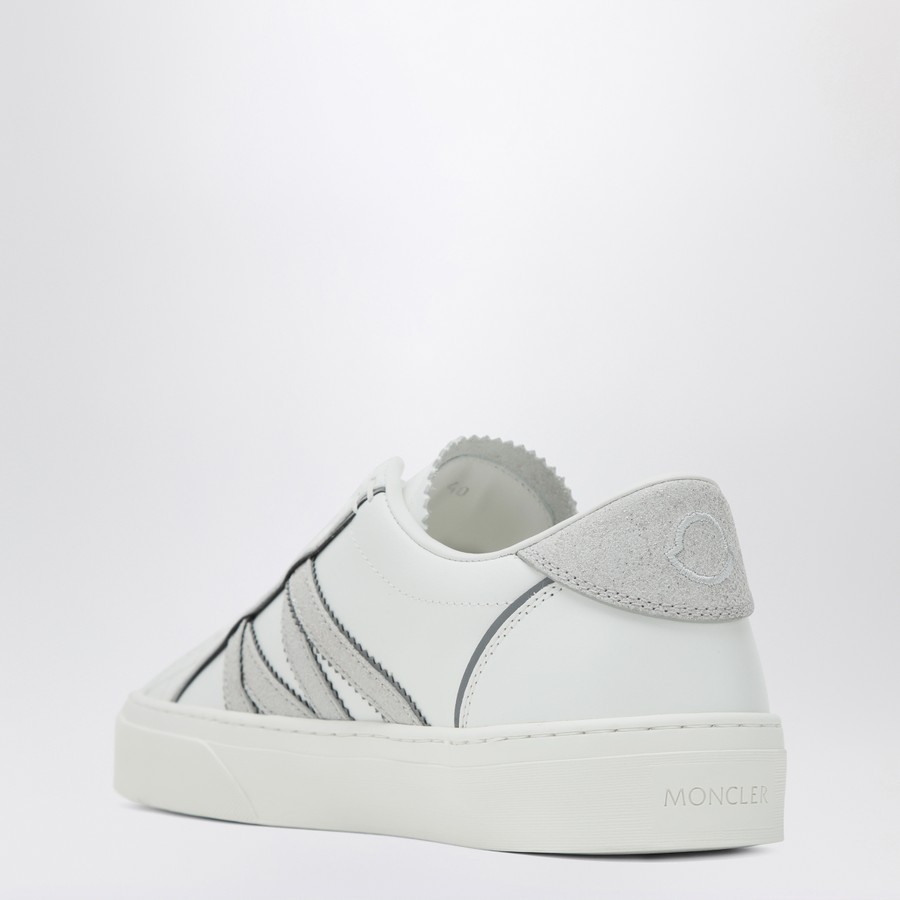 Moncler White leather Monaco2 sneakers | TheDoubleF