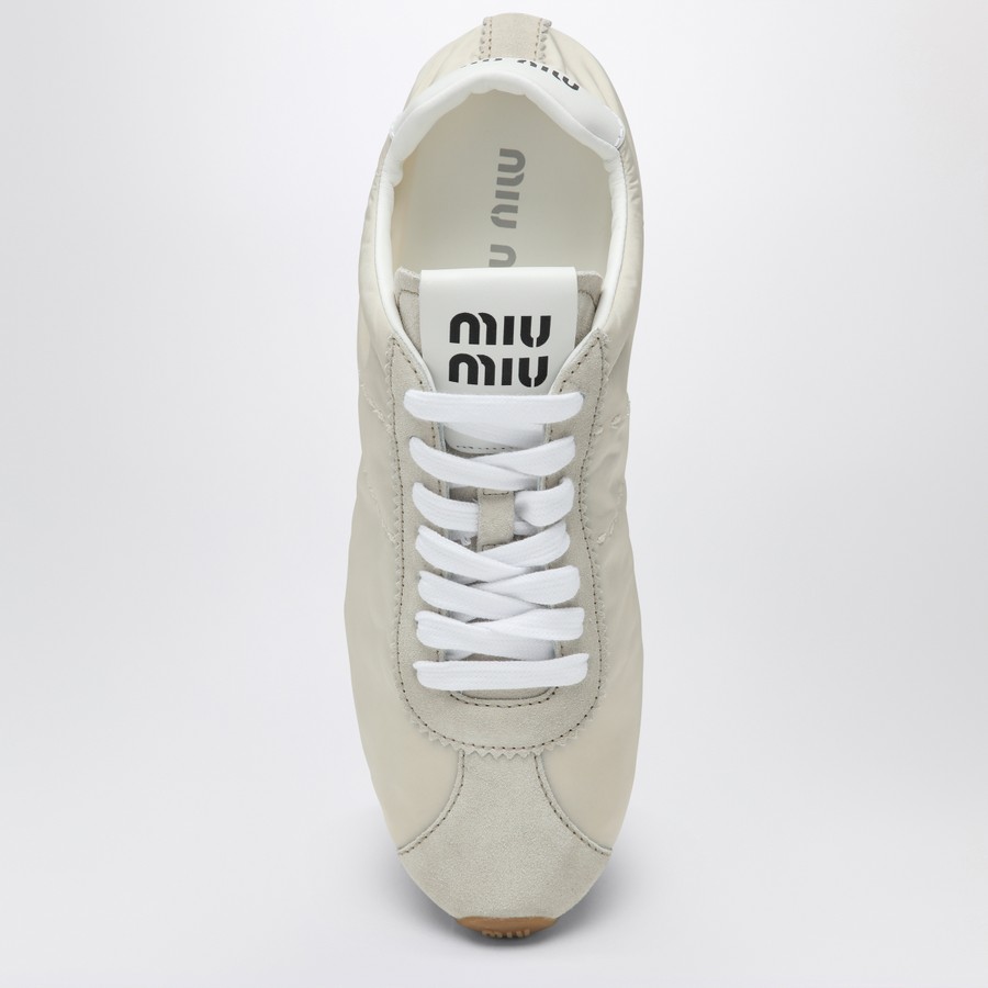 Miu Miu Plume sneaker in ivory leather | TheDoubleF