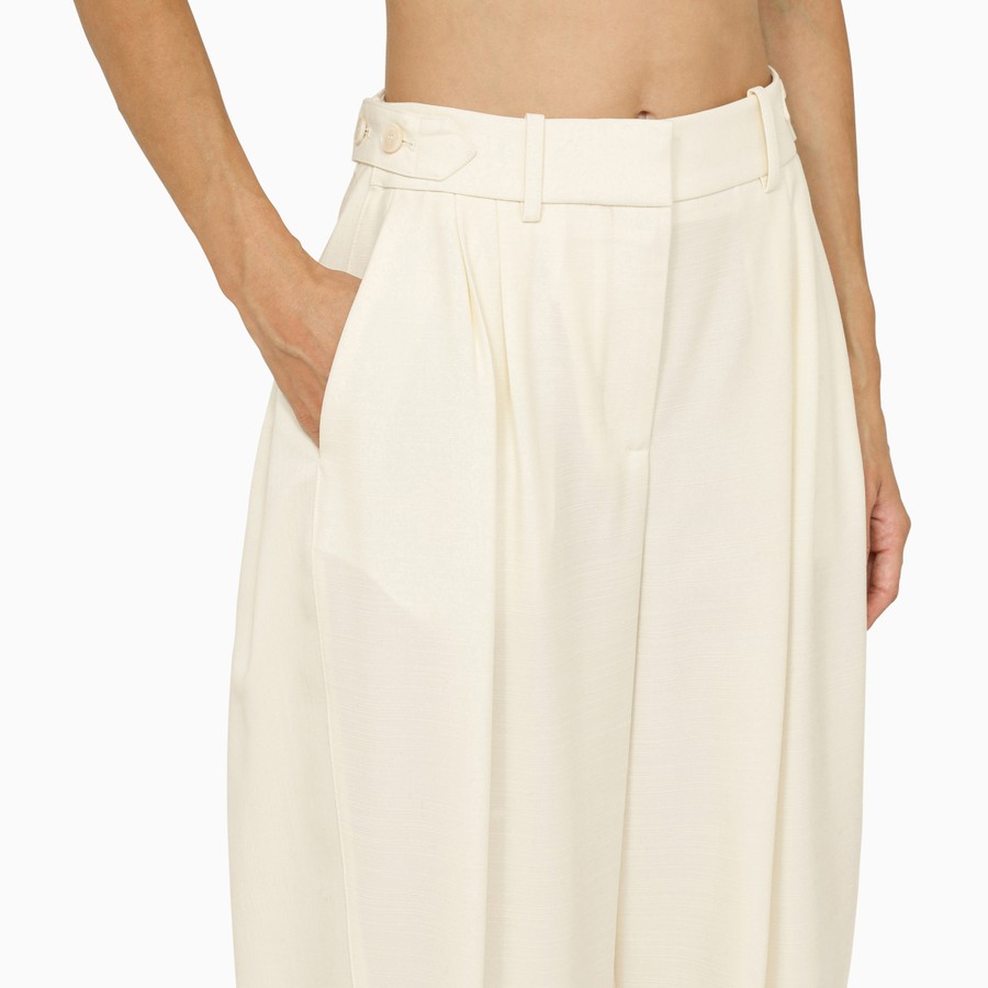 【関税&送料込】Stella Mccartney Cream Wool Baggy Trousers STELLA MCCARTNEY Wool-blend wide-leg pants | THE OUTNET