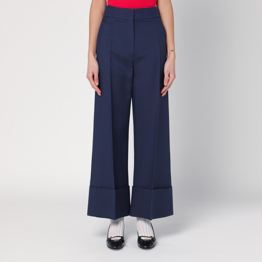 ボトムスその他 Valentino Indigo pants in wool and silk Valentino Indigo pants in wool and silk | TheDoubleF