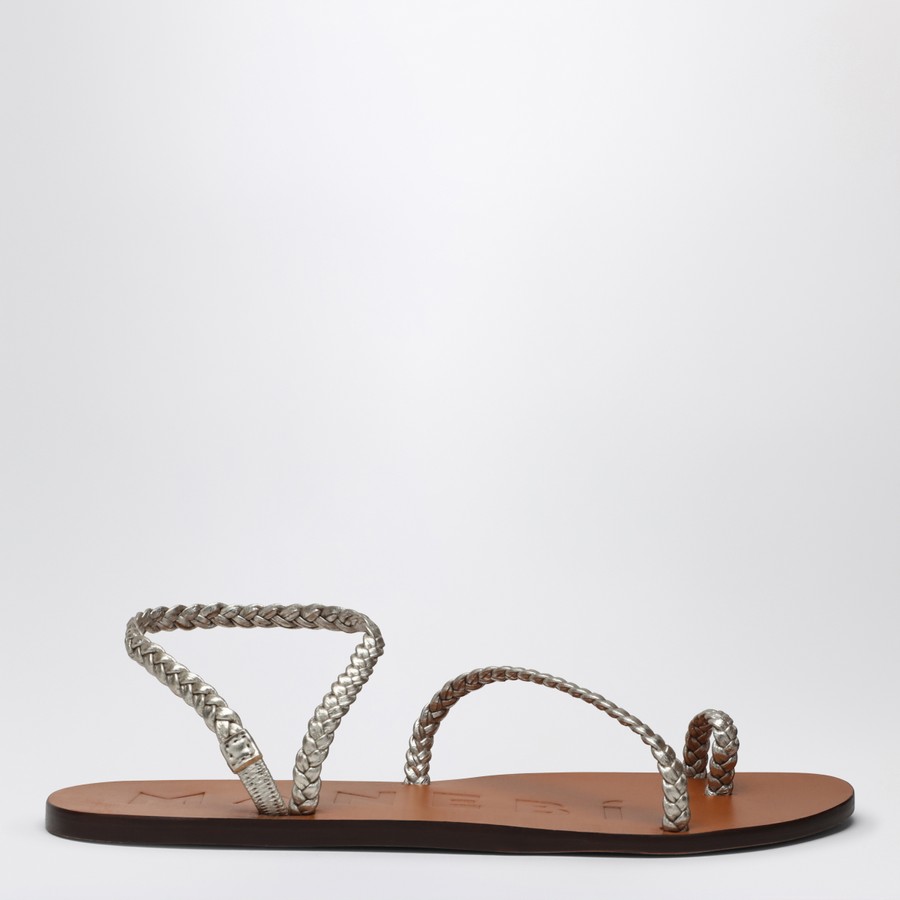 シューズ・サンダルその他 Manebi Platinum leather thong sandals with ring Manebí Platinum leather thong sandals with ring | TheDoubleF