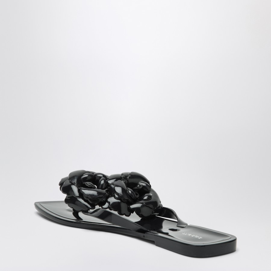 Coperni Black silicone Flower flip-flops | TheDoubleF