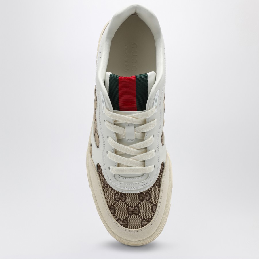 GUCCIスニーカー IVORY/BEIGE EBONY GUCCI Re-Web Sneaker in ivory/beige/ebony GG fabric | TheDoubleF