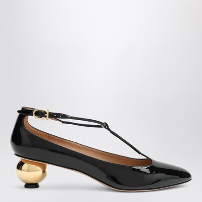 【関税&送料込】Ferragamo Black Patent T-Strap Decollete FERRAGAMO - T-strap Patent leather pumps black - The Corner