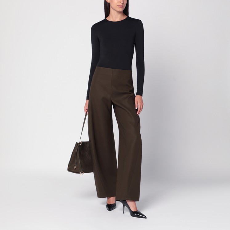 パンツ STELLA MCCARTNEY STRAIGHT LEG TROUSERS IN PLUM WOOL Stella McCartney Straight leg trousers in plum wool | TheDoubleF