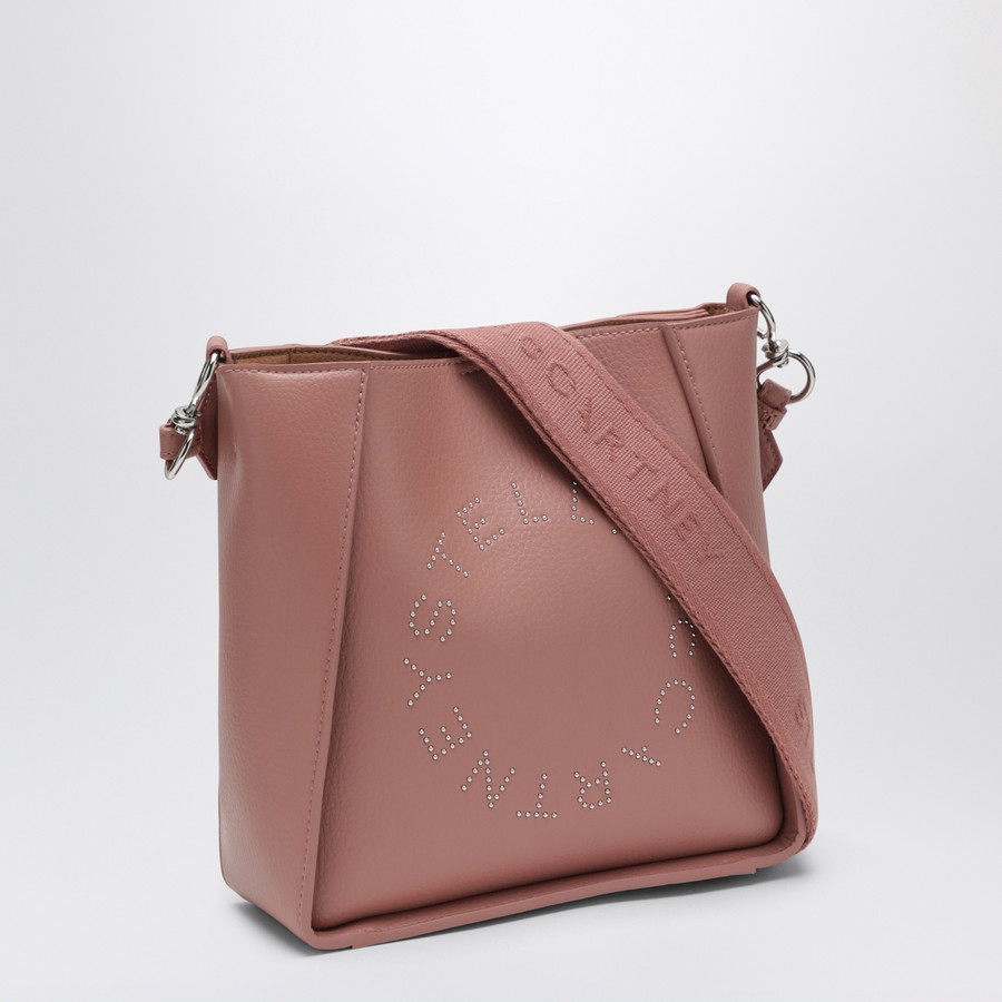 Stella McCartney Square pink crossbody bag with logo | TheDoubleF