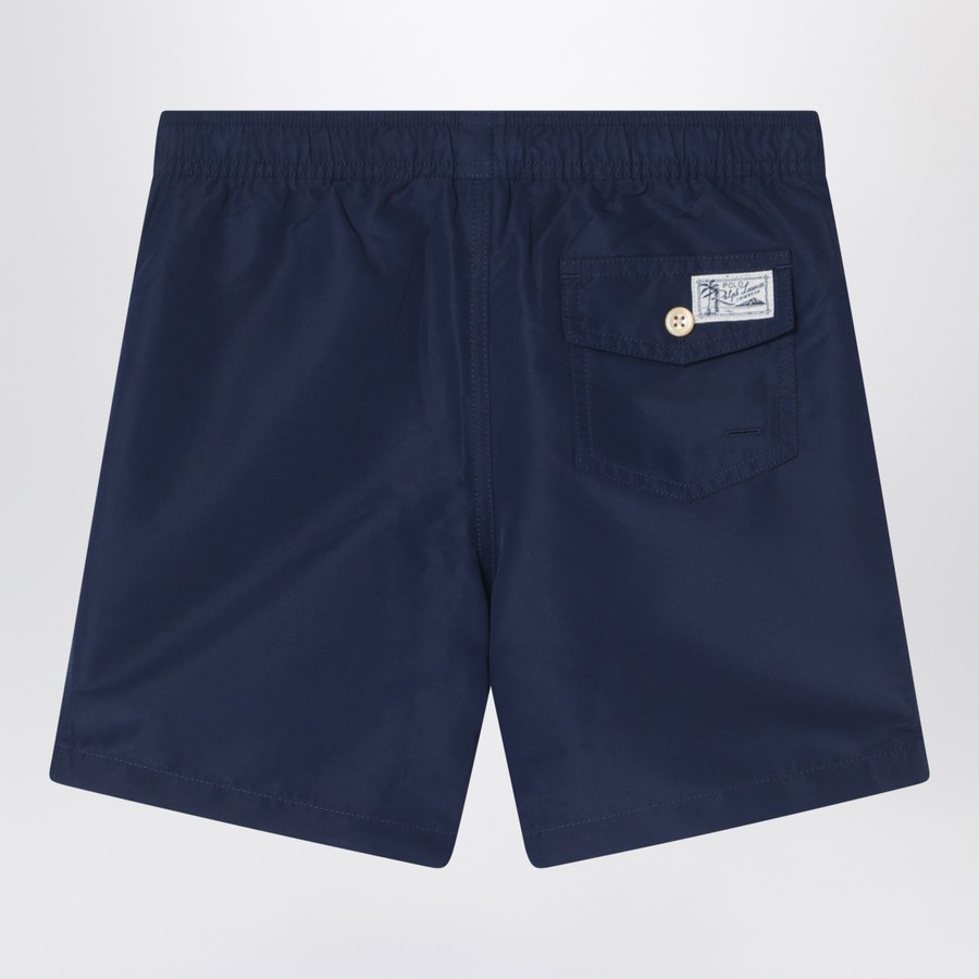 Polo Ralph Lauren Boxer navy blue swim trunks with logo