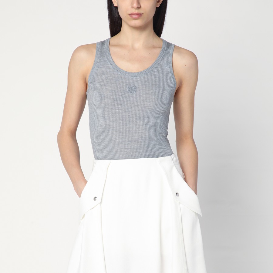 【送料&関税込】Loewe Grey Silk Tank Top Loewe Grey silk tank top with Anagram logo | TheDoubleF