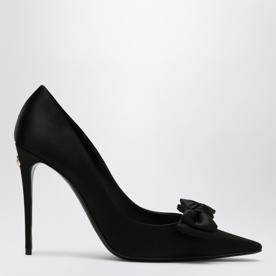 パンプス Dolce&Gabbana Black Satin Pumps With Bow Dolce&Gabbana Black satin pumps with bow | TheDoubleF