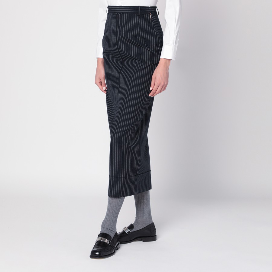 スカート THOM BROWNE Women Skirts FGCA32AF0932 Blue Thom Browne Navy blue pinstriped pencil skirt | TheDoubleF