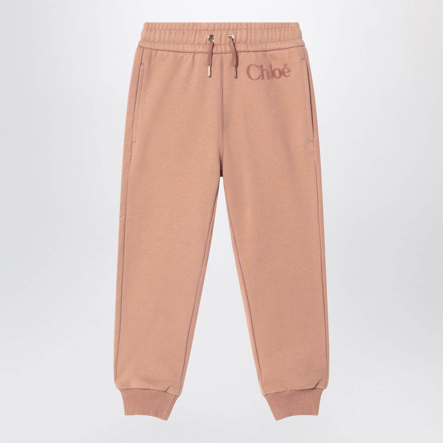 Chloé Pantaloni jogging rosa antico con logo TheDoubleF