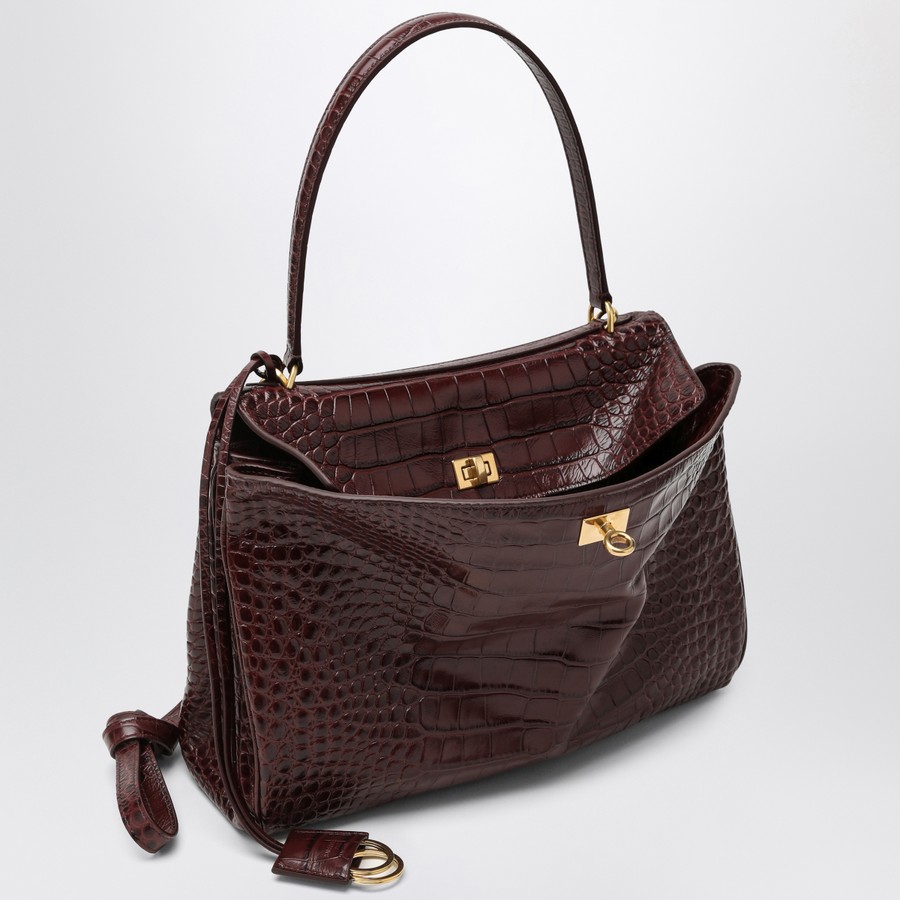 ハンドバッグ Balenciaga Cocco-Print Burgundy Calfskin Medium Rodeo Bag Balenciaga Cocco-print burgundy calfskin medium Rodeo bag