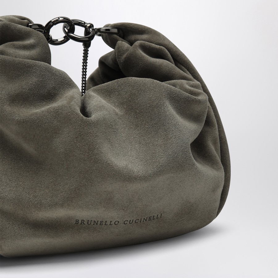 バッグ・カバンその他 Brunello Cucinelli Hobo Brioche Bag in Grey/Sage Green Suede Brunello Cucinelli Hobo Brioche Bag in Grey/Sage Green Suede