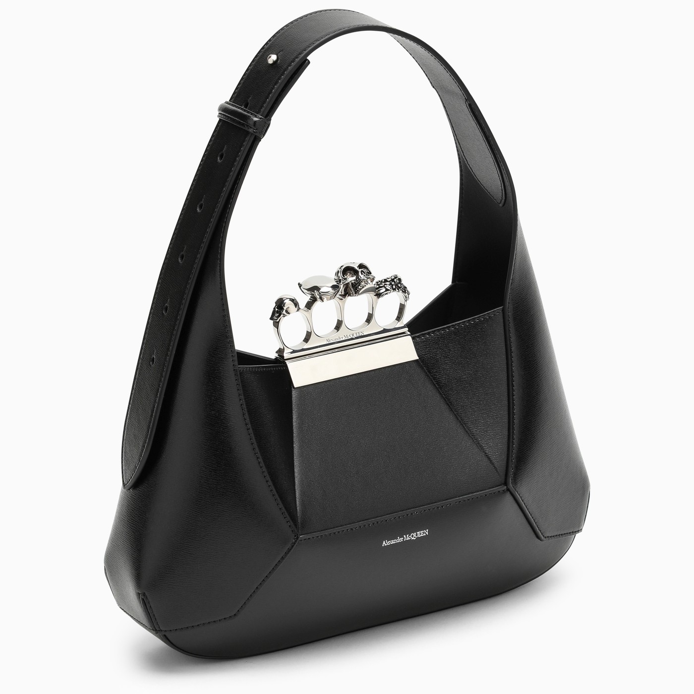 Alexander McQueen Hobo Jewelled black leather bag TheDoubleF
