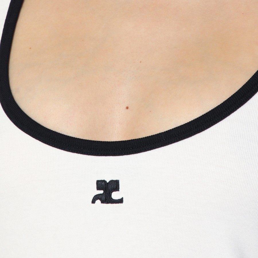 Courrèges Black/white mini dress in cotton | TheDoubleF
