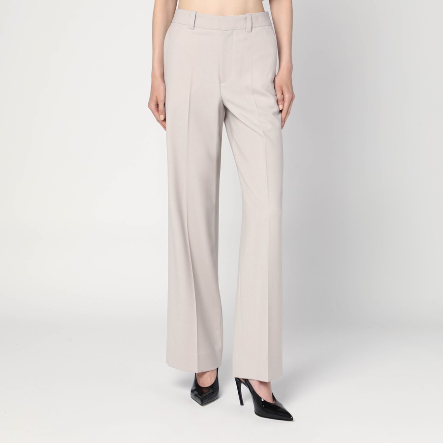 パンツ VICTORIA BECKHAM PUMICE-COLOURED TROUSERS IN WOOL BLEND VICTORIA BECKHAM Pinstriped wool wide-leg pants | NET-A-PORTER