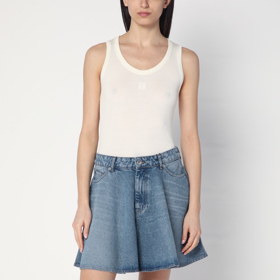 Tシャツ・カットソー LOEWE WHITE SILK TANK TOP Anagram tank top in silk White - LOEWE