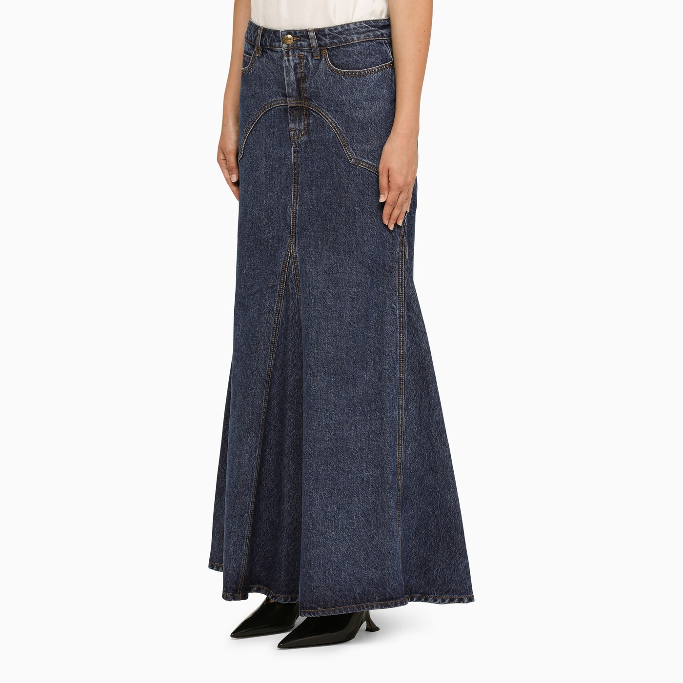 Zimmermann Denim shappire flared skirt TheDoubleF