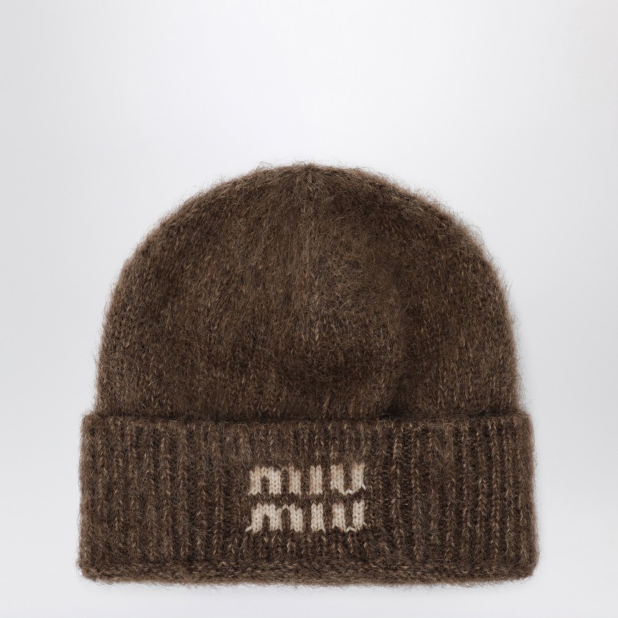 Berretto in mohair con logo