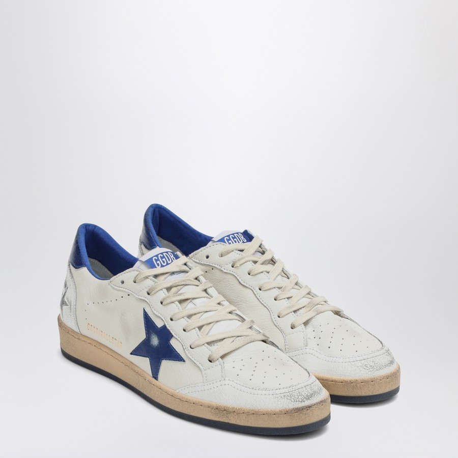 Golden Goose White/metallic blue Ballstar sneakers | TheDoubleF