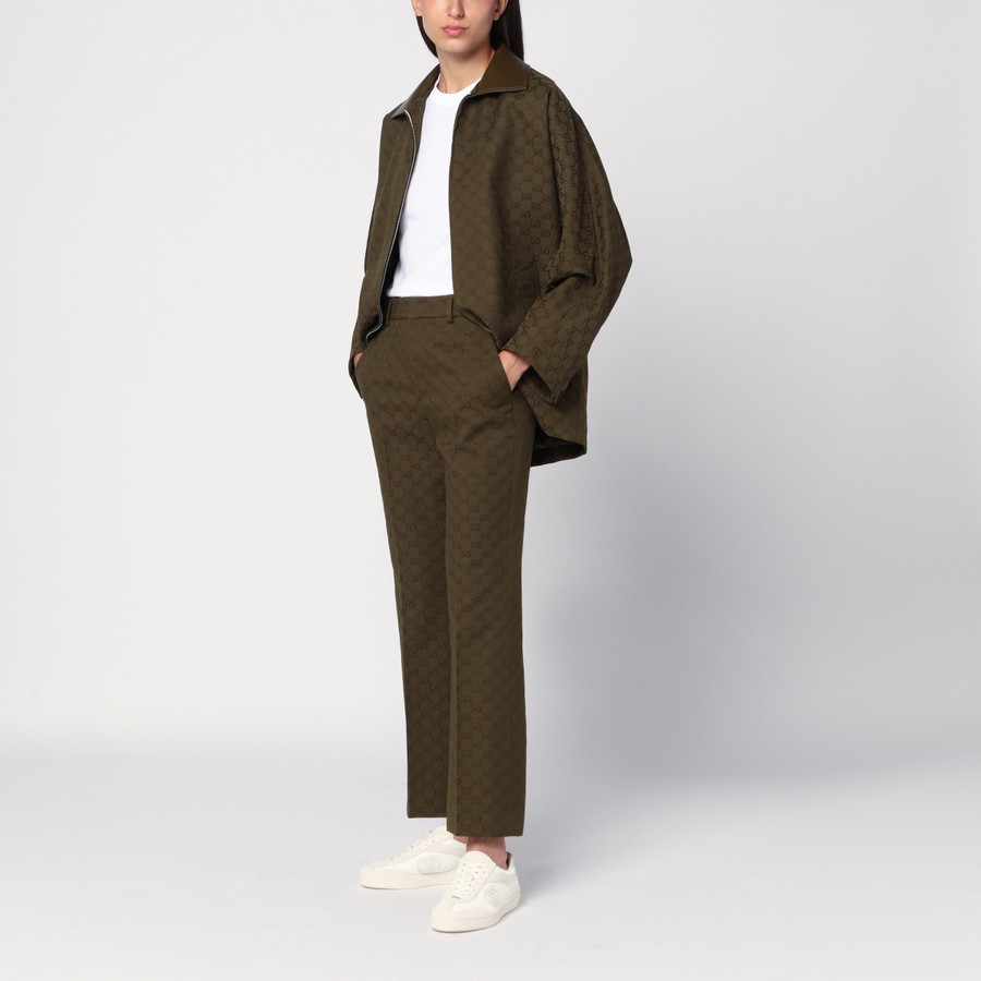 ジャケット GUCCI MILITARY GREEN GG FABRIC JACKET GUCCI Military green GG fabric jacket | TheDoubleF