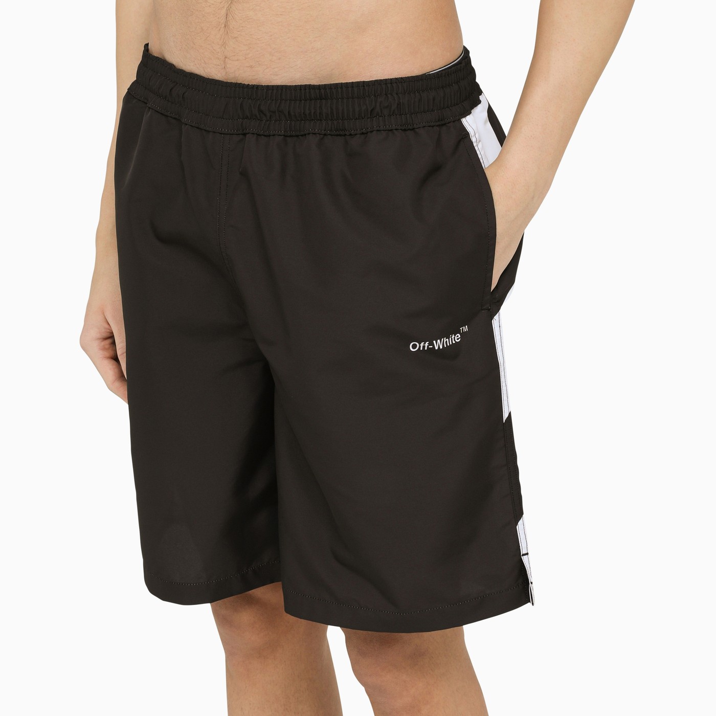 OffWhite™ Diag swimming trunks black/white TheDoubleF