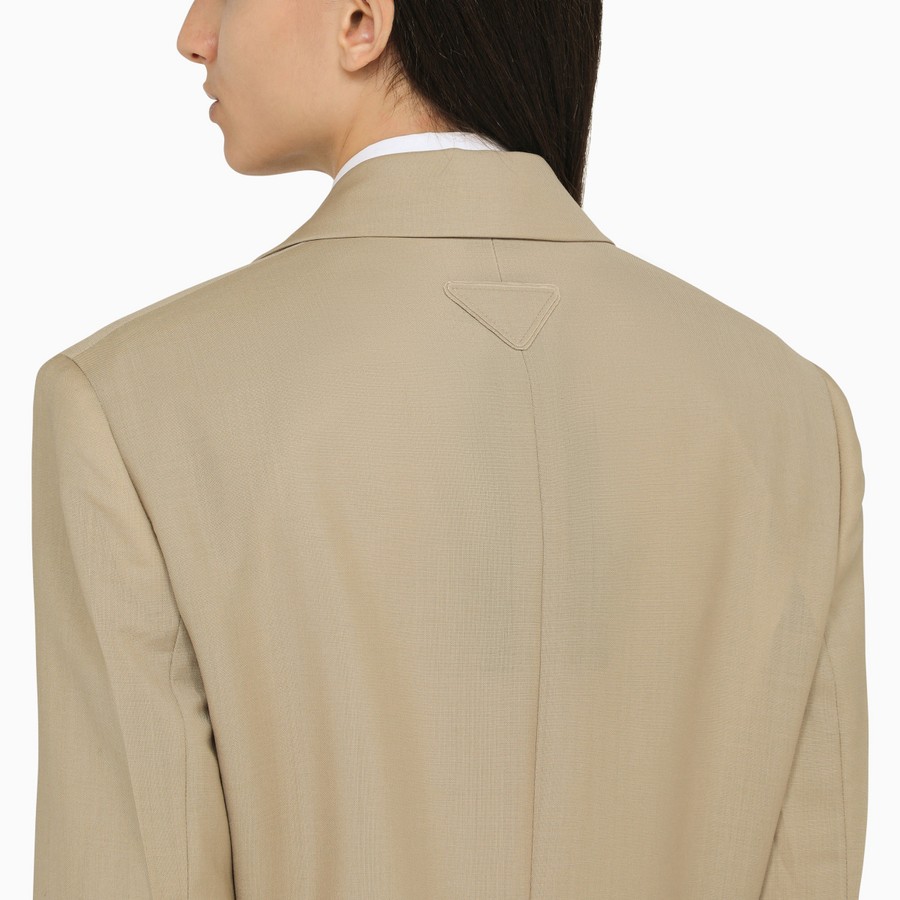 ジャケット Prada Rope-coloured single-breasted jacket in wool and mohai Prada Rope-coloured Single-breasted Jacket In Wool And