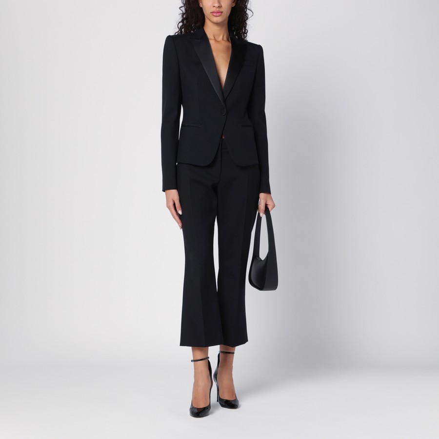 ジャケット ALEXANDER MCQUEEN BLACK SINGLE-BREASTED JACKET IN WOOL Alexander McQueen Black single-breasted jacket in wool