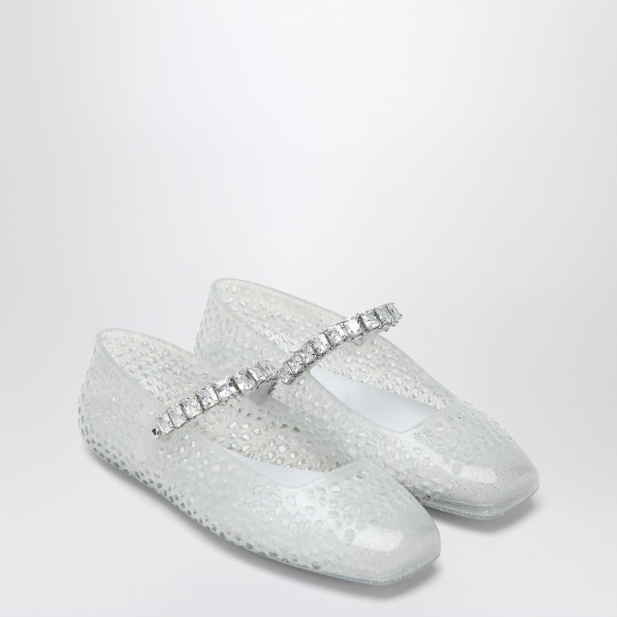 Jimmy Choo The Jelly transparent ballet flats with crystals