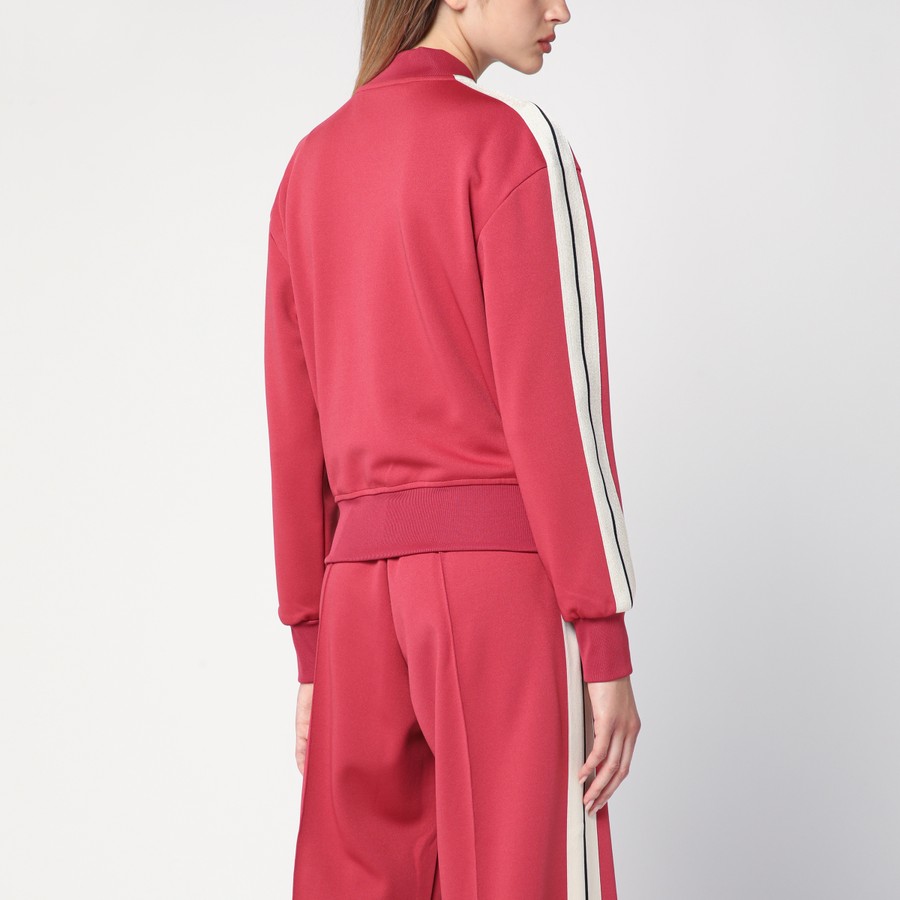 Palm Angels Earth Red zip sweatshirt with logo | TheDoubleF