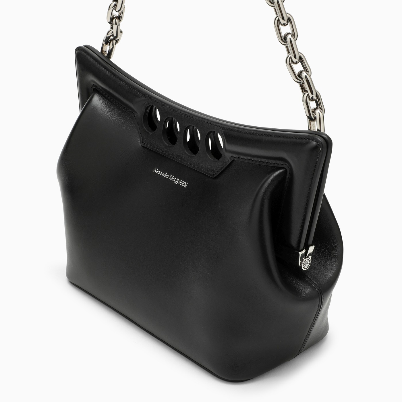 Alexander McQueen The Peak black leather bag TheDoubleF