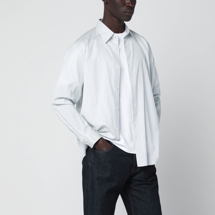 Auralee White striped cotton and silk shirt | TheDoubleF