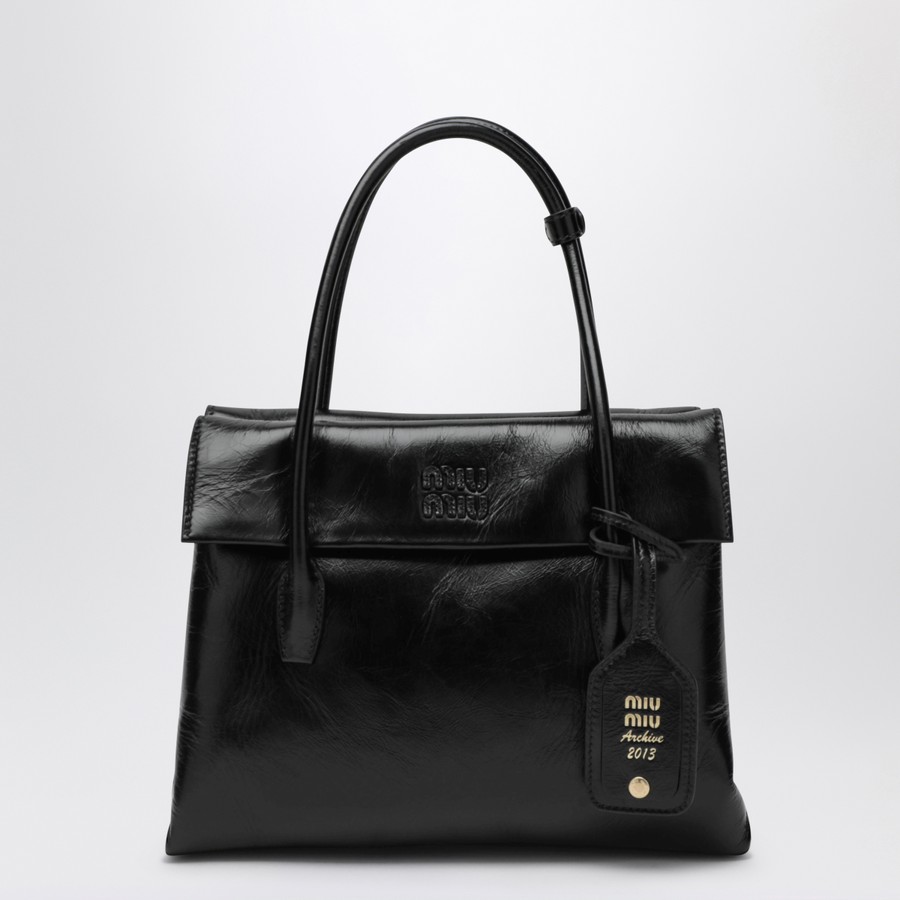 Miu Miu Black Solitaire bag in glossy leather | TheDoubleF