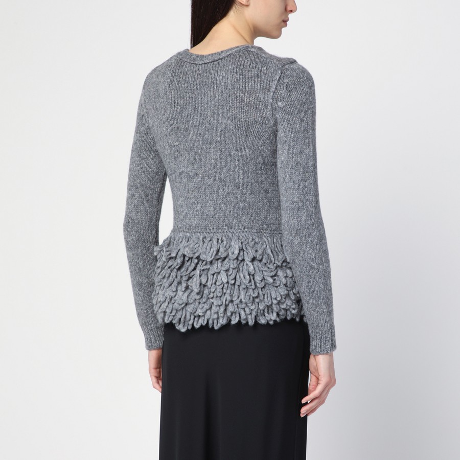 Stella McCartney Grey wool sweater with feather insert