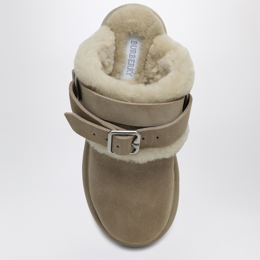 【関税＆送料込み】Burberry Chubby Mule In Suede And Shearl Burberry Chubby mule in suede and beige shearling | TheDoubleF