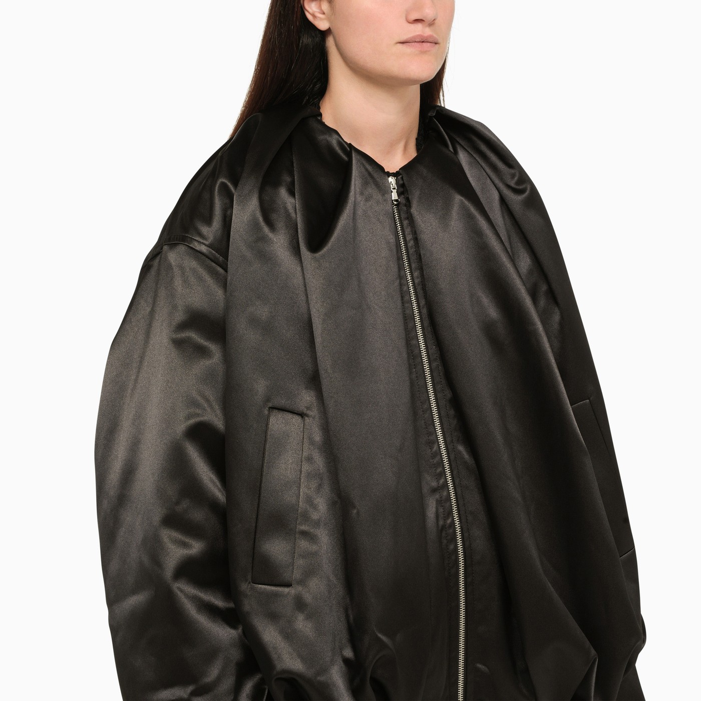 We11done Black satin bomber jacket TheDoubleF