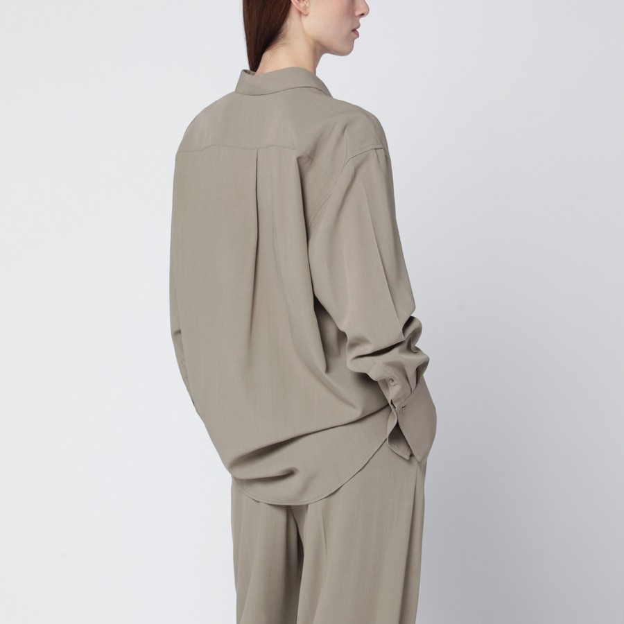 TOTEME Taupe wool-blend shirt | TheDoubleF