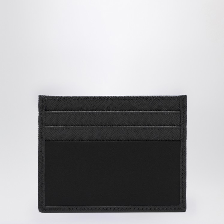 Prada Black leather card holder with logo triangle | TheDoubleF