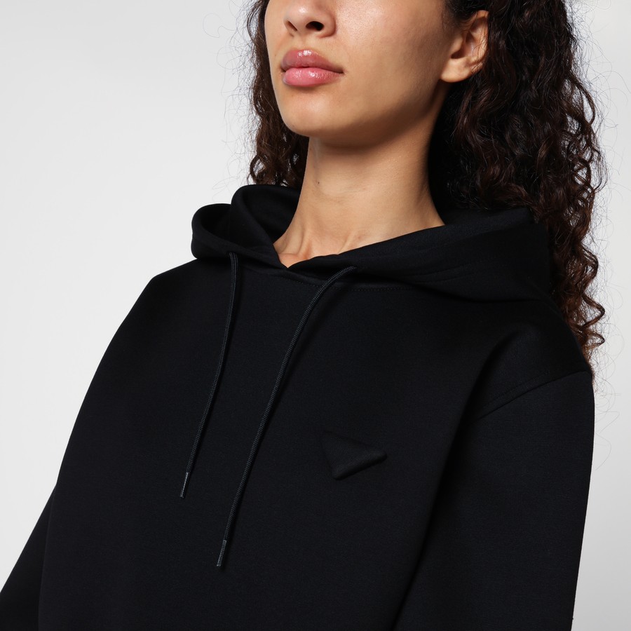 パーカー・フーディ PRADA Black cotton blend sweatshirt (UJL04CSOOO11JE F0806) Black Technical Cotton Hoodie | PRADA