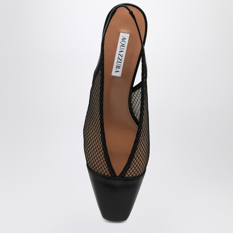 シューズ・サンダルその他 Aquazzura Margot black slingbacks in mesh and leather Aquazzura Margot black slingbacks in mesh and leather – Lord